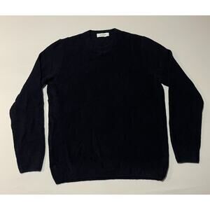 Gran Sasso Italy Men Black Virgin Wool Crewneck Knit Pullover Sweater Sz L 52